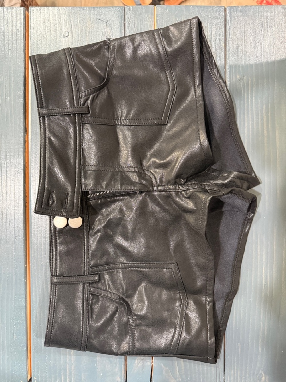 PacSun Black Faux Leather High-Rise Women's Shorts